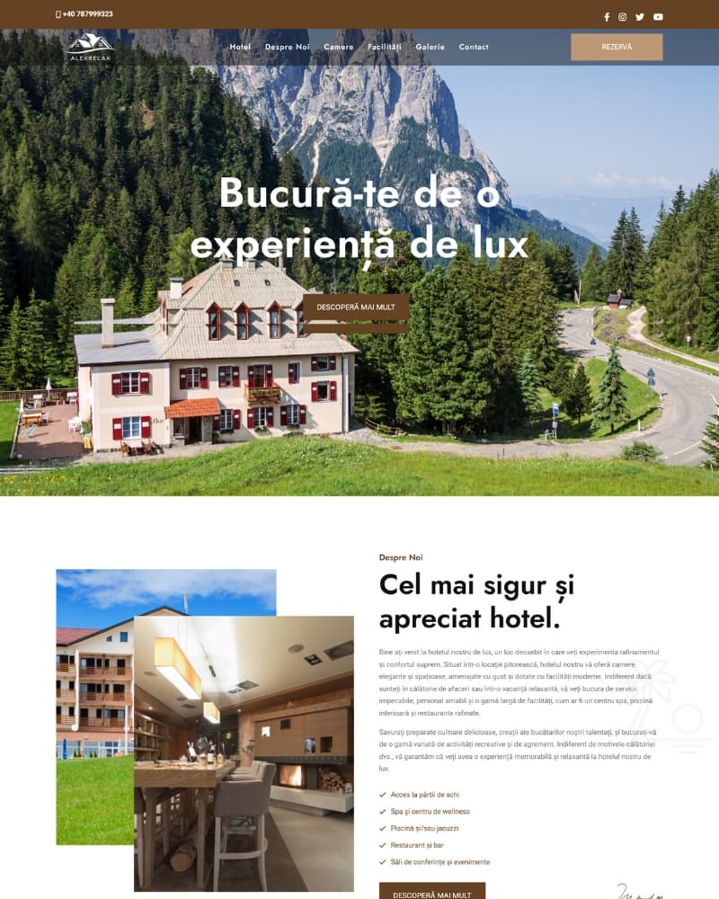 Website prezentare pentru Alex Hotel